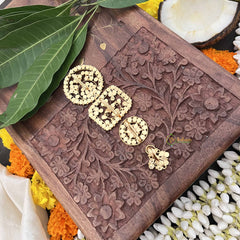 Vriksham Classic Round With Square Floral Style 1 Gram Gold Jada Billai-G20349