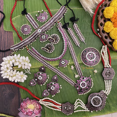 Vriksham Traditional Black Polish Kemp Bridal Set-G17582