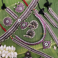 Vriksham Traditional Black Polish Kemp Bridal Set-G17582