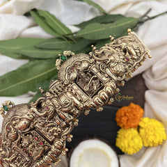 Vriksham Designer Lakshmi Ganpati & Sarasvati Style 1 gm Gold Hipbelt-Red Green-G20355