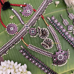 Vriksham Traditional Black Polish Kemp Bridal Set-G17583