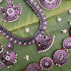 Vriksham Traditional Black Polish Kemp Bridal Set-G17583