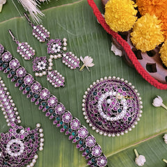 Vriksham Traditional Black Polish Kemp Bridal Set-G17583