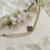 AD Stone Dual Peacock Jada Billai with Pearl Maatil-G14825