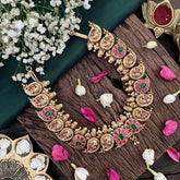 Vriksham Peacock Motif Antique 1 gm Gold Finish Temple Nackiace-G18758