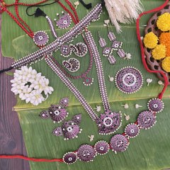 Vriksham Traditional Black Polish Kemp Bridal Set-G17584