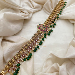 Precious Kemp Stone Peacock Bridal Hip Chain-Green Bead-G13342
