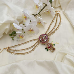 Precious Kemp Jada Billai with Pearl Maatil-Red White-G14823