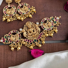 Gold Look Alike Lakshmi High Neck Choker-Gold Bead-G14173