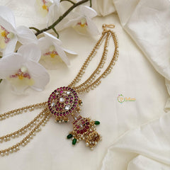 Precious Kemp Jada Billai with Pearl Maatil-Red White-G14823