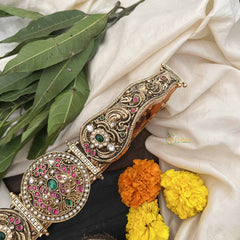 Vriksham Bridal Floral Kundan Design Temple  1 Gram Gold Hipbelt-G20358