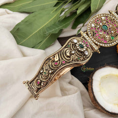 Vriksham Bridal Floral Kundan Design Temple  1 Gram Gold Hipbelt-G20358