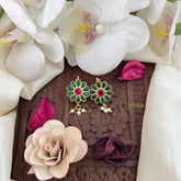 Vriksham Floral Maharashtrian Style Press Bugadi-Green Red-J3071