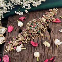 Vriksham Designer Bird Style 1 gm Gold Choker-Red Green & White-Gold Bead-G18747