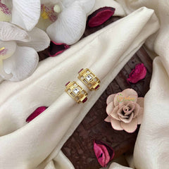 Vriksham Heritage Gold-Plated With Stone Work Bugadi -Red White & Green-G21121