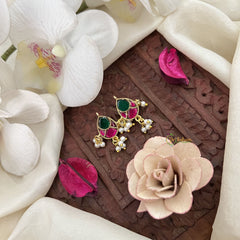 Vriksham Unique Maharashtrian Style Press Bugadi-Red Green-Pearls-J3088