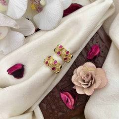 Vriksham Gold-Plated With Red &Green Stone Bugadi-G21117