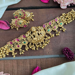 Golden Pearl Lakshmi High Neck Choker-G14180