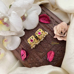 Vriksham Luxe Traditional Bugadi with Pearl Cluster Bugadi-Mismatch-Red Green-G21125