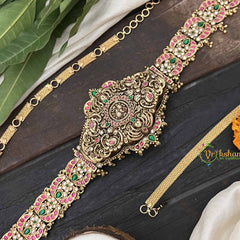 Vriksham Antique Floral Temple Style Design 1 Gram Gold Hipchain-G20361