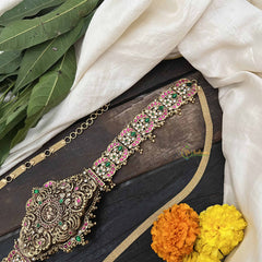 Vriksham Antique Floral Temple Style Design 1 Gram Gold Hipchain-G20361