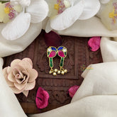 Vriksham Bird Shape Maharashtrian Style Press Bugadi-Red Green & Blue-J3113