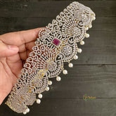 Premium Bridal American Diamond Hipbelt - Pink - Royal - G11530