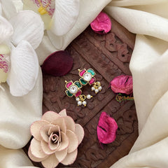 Vriksham Unique Floral Maharashtrian Style Press Bugadi-Pearl-Red-J3104