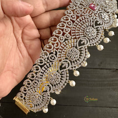 Premium Bridal American Diamond Hipbelt - Pink - Royal - G11530