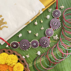 Vriksham Elegant Black Polish Traditional Precious Kemp Pearl Hip Chain-G17567