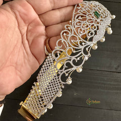 Premium Bridal American Diamond Hipbelt - Green - G11529