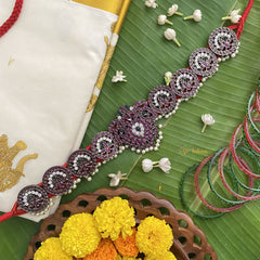 Vriksham Unique Black Polish Traditional Precious Kemp Pearl Hip Chain-G17568