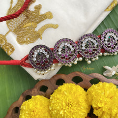 Vriksham Unique Black Polish Traditional Precious Kemp Pearl Hip Chain-G17568