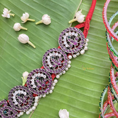 Vriksham Unique Black Polish Traditional Precious Kemp Pearl Hip Chain-G17568