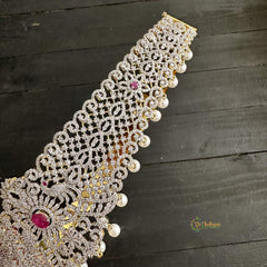 Exquisite Bridal American Diamond Hipbelt - Pink - Royal - G11531