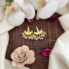 Vriksham Half Moon With Star Maharashtrian Style Press Bugadi-Red Green-Pearl-J3101