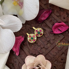 Vriksham Antique Designer Maharashtrian Style Press Bugadi-Red Green & White-J3092