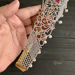 Premium Bridal American Diamond Hipbelt - Pink - G11526