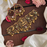 Antique Lakshmi High Neck Choker-Gold Bead-G14193