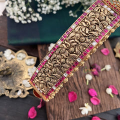 Vriksham Designer Floral Style 1 gm Gold Hipbelt-Gold Bead-G18751