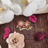 Vriksham Exclusive Floral Maharashtrian Style Press Bugadi-Red White-Pearl-J3100