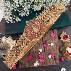 Vriksham Unique Peacock Pendant 1 gm Gold Hipbelt-Gold Bead-G18750