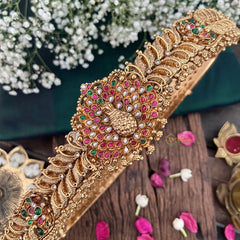 Vriksham Unique Peacock Pendant 1 gm Gold Hipbelt-Gold Bead-G18750