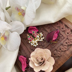 Vriksham Unique Floral Maharashtrian Style Press Bugadi-Red Green & White-J3096