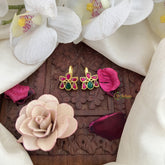 Vriksham Unique Lotus Shape Maharashtrian Style Press Bugadi-Red Green-J3105