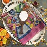 Vriksham Traditional Vishnu Kalyanum Hand Printed Pink Pen Kalamkari Saree-VS4791