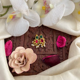 Vriksham Designer Maharashtrian Style Press Bugadi-Green Red-Pearl-J3078