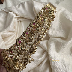 Gold Look Alike Shri Krishna Hipbelt - Gold Beads - G11521