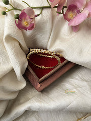 Premium Gold Stone Studded Bangle Set - White - G11862