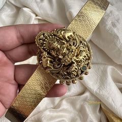 Gold Look ALike Lakshmi Pendant Plain Hipbelt - Gold Bead - G11515